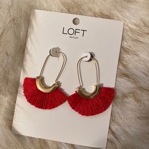NWT red fringe earrings